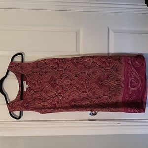 Valerie Stevens Petites 100% Silk Paisley Sleeveless Shift Dress
